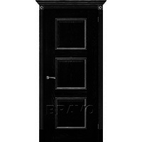 Межкомнатная дверь Триест ПГ (Чёрный Абрикос с серебром)