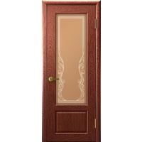 Межкомнатная дверь Валенсия ПО (Красное дерево)